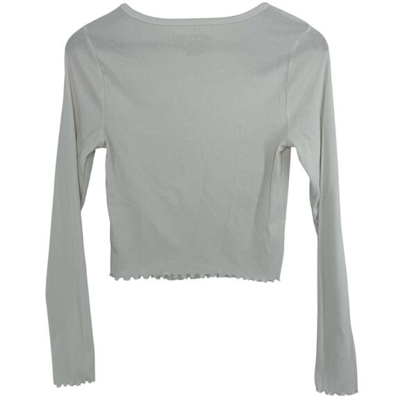 Aeropostale Seriously Soft Shrunken Tee Large White Long Sleeve Y2K Basic Top - Picture 2 of 3